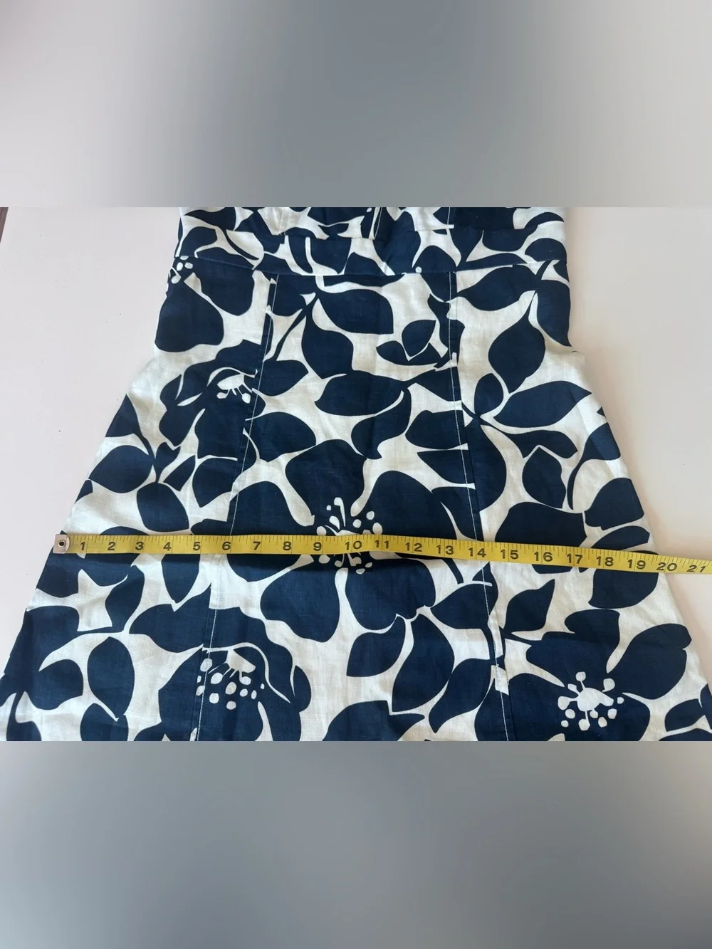 j crew hawaiian navy floral linen strappy summer dress women’s size 4
